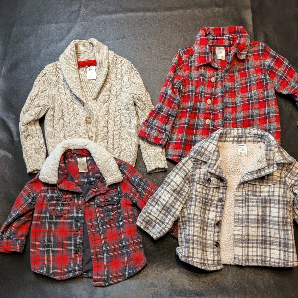 Baby & Toddler Clothing Lot - Mixed Neutrals with Red & Navy - Picture 2 of 7